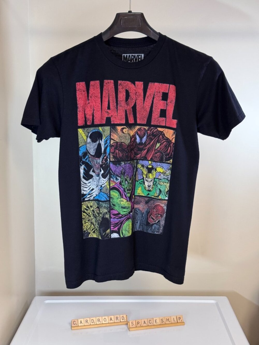 Marvel Comics Villains Grid Graphic T Shirt Mens Medium Black Venom Loki